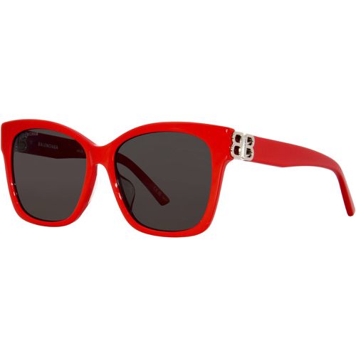 Women's Sunglasses - Red Acetate Square Frame Grey Lens / BB0102SA 012 - Balenciaga - Modalova