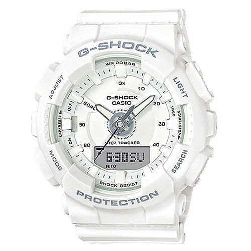 Women's Watch - G-Shock White Ana-Digi Dial Shock Resistant Strap / GMAS130-7A - Casio - Modalova