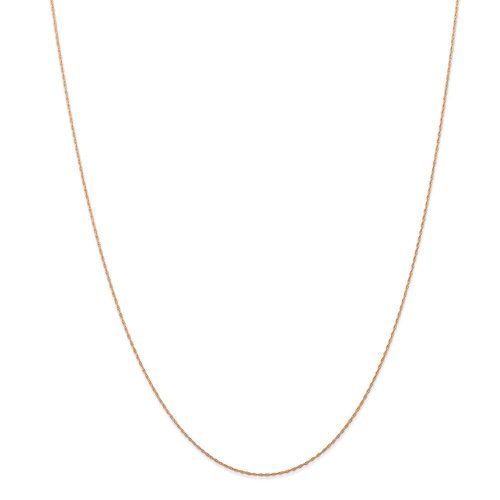 K Rose Gold .5 mm Cable Rope Chain (CARDED) - Jewelry - Modalova