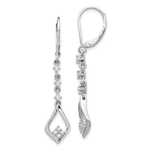 K White Gold Diamond Leverback Earrings - Jewelry - Modalova