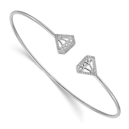 K White Gold Diamond Flexible Bangle - Jewelry - Modalova