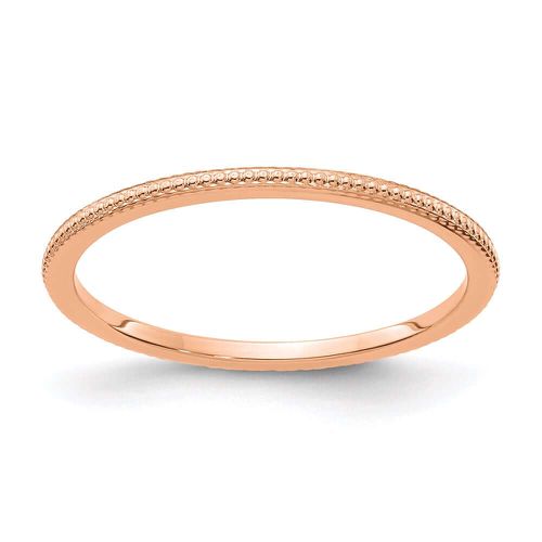 K Rose Gold 1.2mm Bead Stackable Band - Stackable Expressions - Modalova