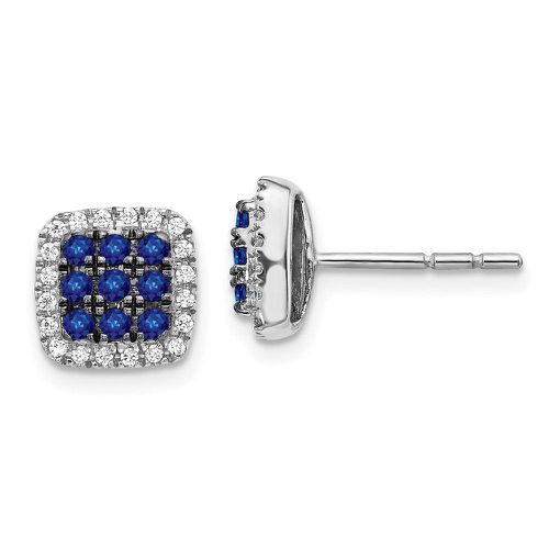 K White Gold Diamond & Sapphire Post Earrings - Jewelry - Modalova