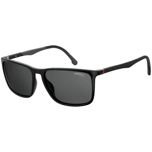 Men's Sunglasses - Gray Blue Lens Black Rectangular Plastic Frame / 8031S 0807 - Carrera - Modalova