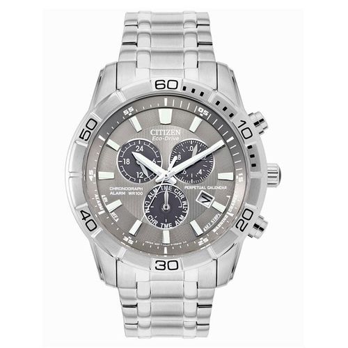 Men's Chronograph Watch - Eco Drive Grey and Black Dial Bracelet / BL5450-54H - Citizen - Modalova