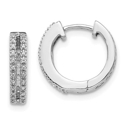 K White Gold Diamond Hinged Round Hoop Earrings - Jewelry - Modalova