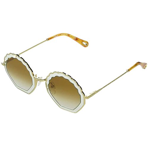 Women's Sunglasses - Gold Frame Gradient Burnt Lens / 147S-834-56-18-140 - Chloe - Modalova