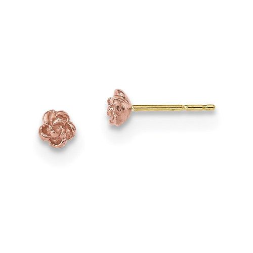 K Tri-Color Black Hills Gold Rose Post Earrings - Jewelry - Modalova