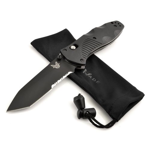 Folding Knife - Barrage Serrated Edge Tanto Blade Black Handle / 583SBK - Benchmade - Modalova