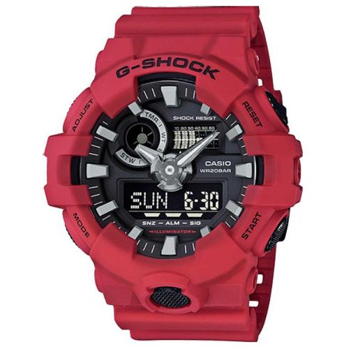 Men's Quartz Watch - G-Shock Black Analog-Digital Dial Red Strap / GA700-4A - Casio - Modalova