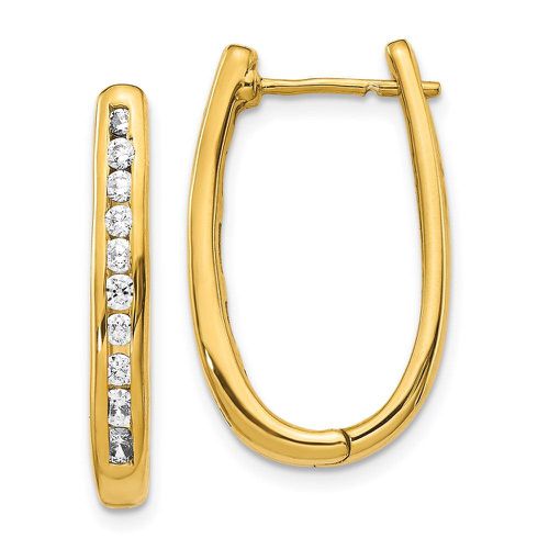 K Diamond Oval Hoop Earrings - Jewelry - Modalova