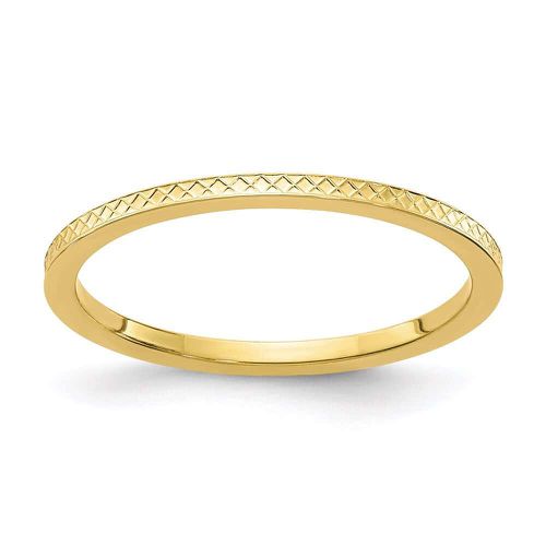K Gold 1.2mm Criss-Cross Pattern Stackable Band - Stackable Expressions - Modalova
