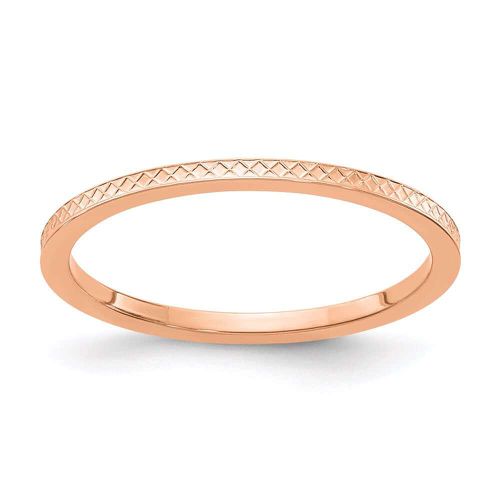 K Rose Gold 1.2mm Criss-Cross Pattern stackable Band - Stackable Expressions - Modalova