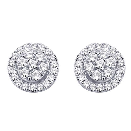 K White Gold 1/4 Ct.Tw.Diamond Flower Stud Earrings - Star Significance - Modalova