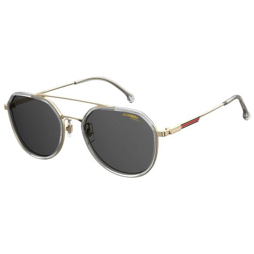 Men's Sunglasses - Gold Grey Pilot Metal Frame Tinted Lenses / 1028GS 02F7 - Carrera - Modalova