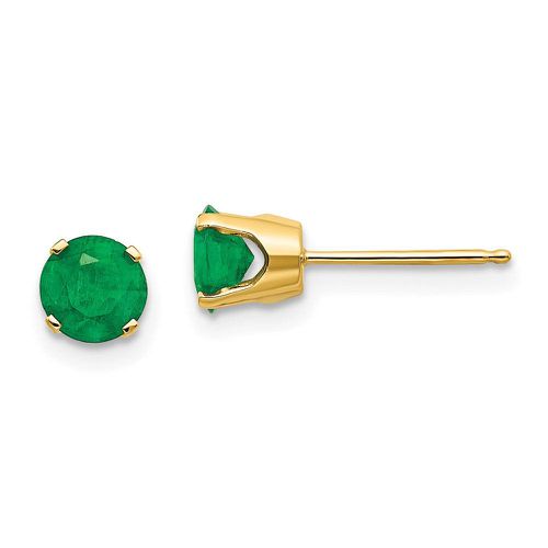 K 5mm Emerald Earrings - May - Jewelry - Modalova