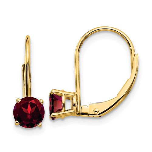 K 5mm Garnet Leverback Earrings - Jewelry - Modalova