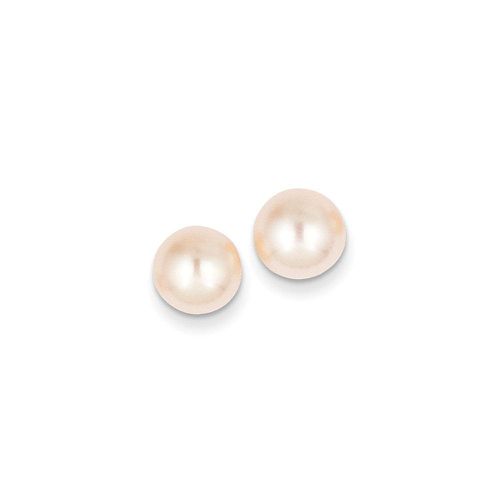 K 8-9mm Pink Button FW Cultured Pearl Stud Post Earrings - Jewelry - Modalova