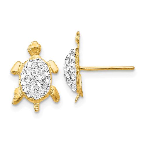 K Crystal White Turtle Post Earrings - Jewelry - Modalova