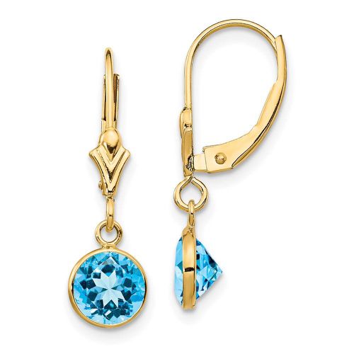 K Blue Topaz Leverback Earrings - Jewelry - Modalova