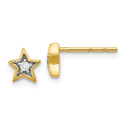 K Gold Diamond Star Post Earrings - Jewelry - Modalova