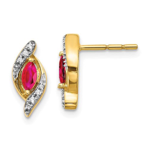 K Diamond & Ruby Earrings - Jewelry - Modalova
