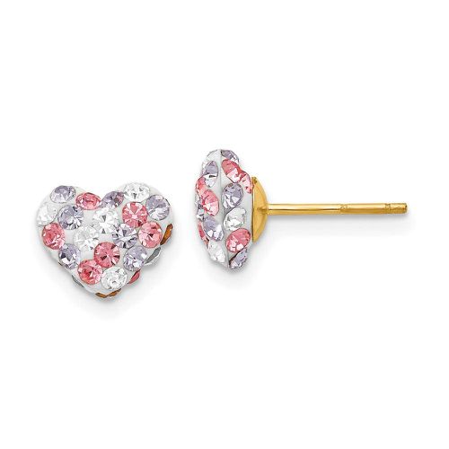K Multicolored Crystal 8mm Heart Post Earrings - Jewelry - Modalova