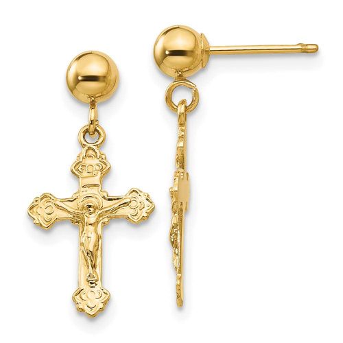 K Polished Crucifix Post Earrings - Jewelry - Modalova