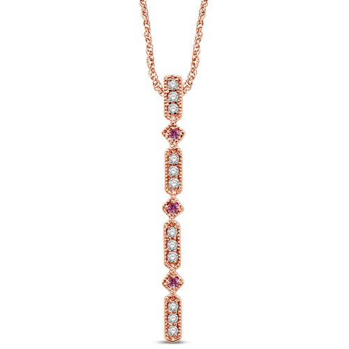 K Rose Gold 1/20 Ct.Tw. Diamond & Pink Sapphire Pendant - Star Significance - Modalova