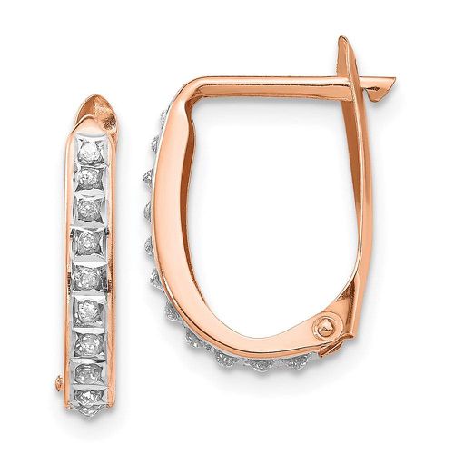 K Rose Gold Diamond Fascination Oval Leverback Hinged Hoop Earrings - Jewelry - Modalova