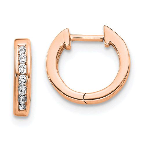 K Rose Gold Polished Diamond Post Hoop Earrings - Jewelry - Modalova