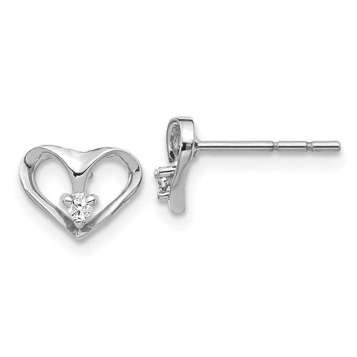 K White Gold AA Diamond Heart Post Earrings - Jewelry - Modalova