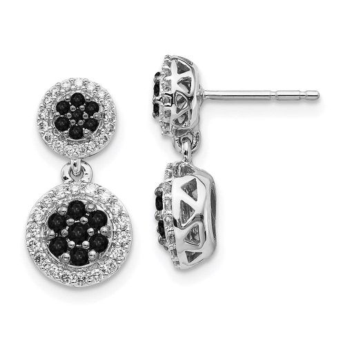 K White Gold Black/White Diamond Cluster Dangle Earrings - Jewelry - Modalova