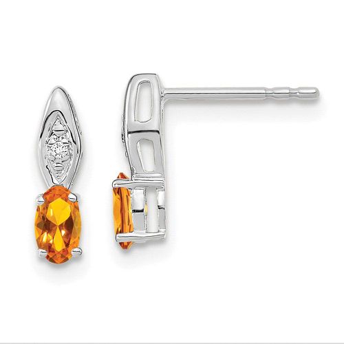K White Gold Citrine Diamond Earring - Jewelry - Modalova