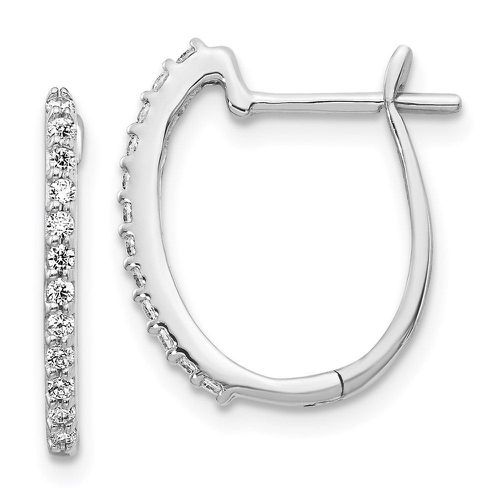 K White Gold Diamond 1.3mm Hinged Hoop Earrings - Jewelry - Modalova