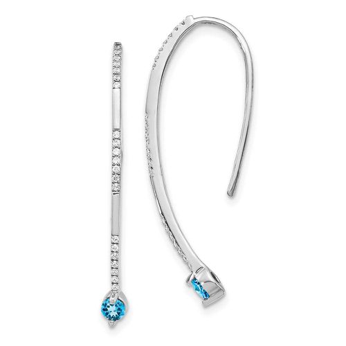 K White Gold Diamond & Blue Topaz Earrings - Jewelry - Modalova