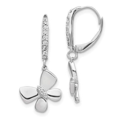 K White Gold Diamond Butterfly Leverback Earrings - Jewelry - Modalova
