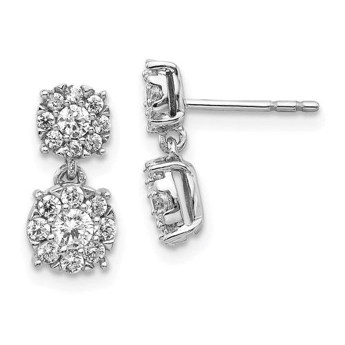 K White Gold Diamond Cluster Dangle Earrings - Jewelry - Modalova
