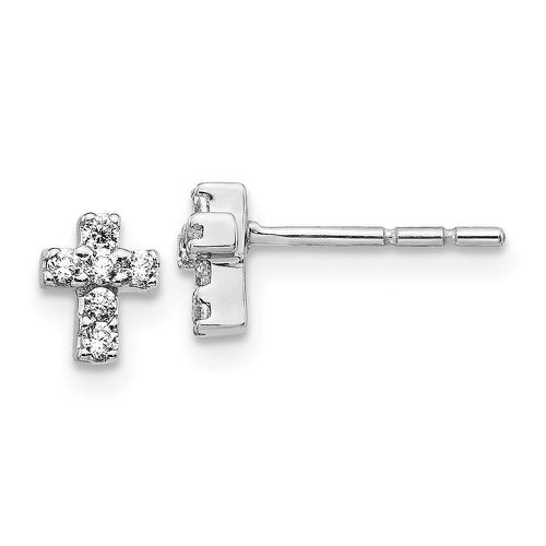 K White Gold Diamond Cross Earrings - Jewelry - Modalova
