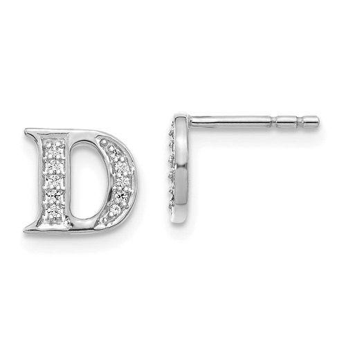 K White Gold Diamond Initial D Earrings - Jewelry - Modalova
