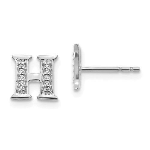 K White Gold Diamond Initial H Earrings - Jewelry - Modalova