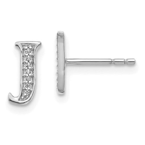 K White Gold Diamond Initial J Earrings - Jewelry - Modalova