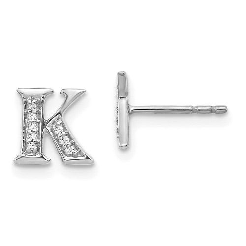 K White Gold Diamond Initial K Earrings - Jewelry - Modalova