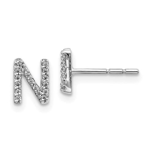 K White Gold Diamond Initial N Earrings - Jewelry - Modalova