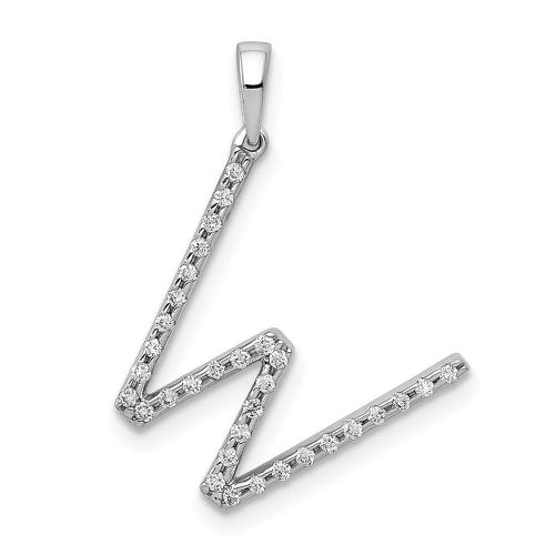 K White Gold Diamond Initial W Pendant - Jewelry - Modalova