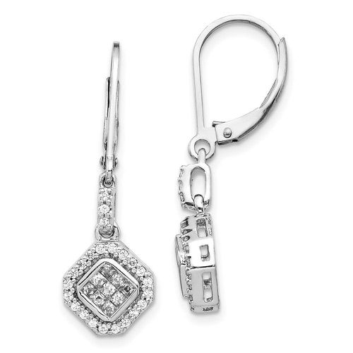 K White Gold Diamond Leverback Earrings - Jewelry - Modalova