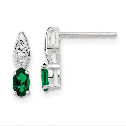 K White Gold Emerald Diamond Earring - Jewelry - Modalova