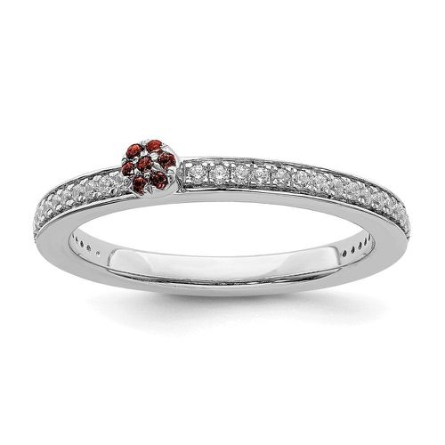 K White Gold Garnet and Diamond Ring - Stackable Expressions - Modalova