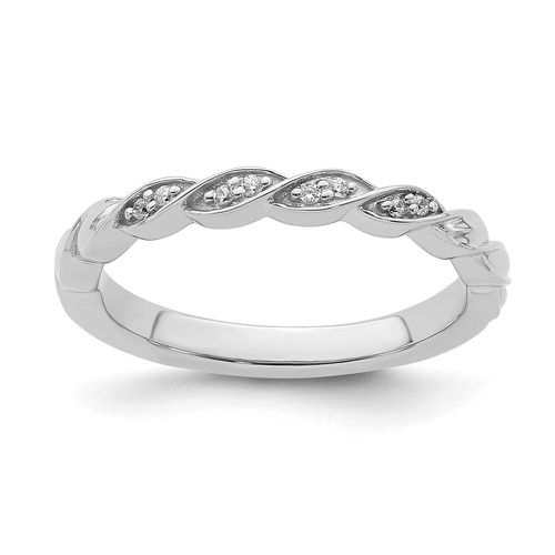 K White Gold Diamond Twist Ring - Stackable Expressions - Modalova