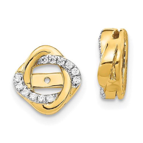 K Yellow Gold Twisted Diamond Jacket Earring - Jewelry - Modalova